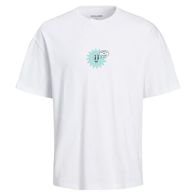 JACK & JONES Jordecal Tee Ss Crew Neck Tg Ln T-shirt, Ljus vit, S JACK & JONES Jordecal Tee Ss Crew Neck Tg Ln T-shirt, Ljus vit, S