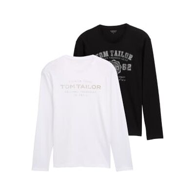 TOM TAILOR Herr Långärmad tröja i dubbelpack 1034857, 29999 Black, 3XL TOM TAILOR Herr Långärmad tröja i dubbelpack 1034857, 29999 Black, 3XL