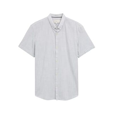 TOM TAILOR Denim herrskjorta, 37869 – Grön gul randig struktur, S TOM TAILOR Denim herrskjorta, 37869 – Grön gul randig struktur, S