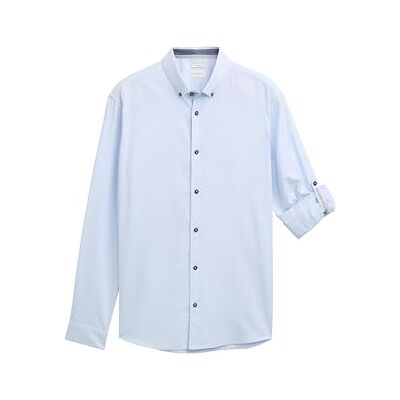 TOM TAILOR herrskjorta, 37928 – Ljusblå finrandig, XXL TOM TAILOR herrskjorta, 37928 – Ljusblå finrandig, XXL