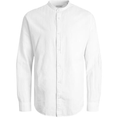JACK & JONES Jjelinen bandskjorta Ls Sn Pls, Vit, 6XL JACK & JONES Jjelinen bandskjorta Ls Sn Pls, Vit, 6XL