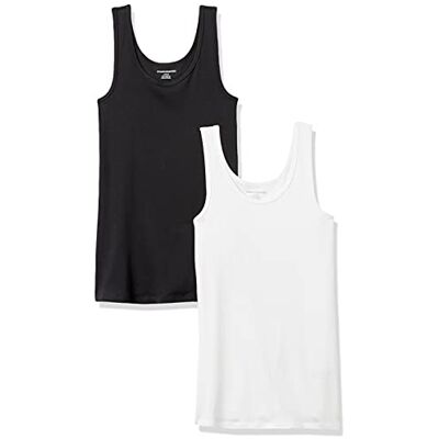 Amazon Essentials 2-Pack Tank skjorta, flerfärgad (svart/vit), medium (tillverkarens storlek:):) Amazon Essentials 2-Pack Tank skjorta, flerfärgad (svart/vit), medium (tillverkarens storlek:):)