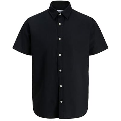 JACK & JONES Herr Jjebreeze linneblandning skjorta S/S Sn Pls, svart, 5XL, Svart, 5XL JACK & JONES Herr Jjebreeze linneblandning skjorta S/S Sn Pls, svart, 5XL, Svart, 5XL