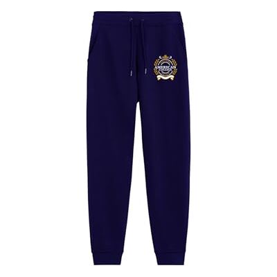 AMERICAN COLLEGE USA Chinos joggingbyxor sport varma kläder blandade män och kvinnor casual modell ACJOGW5 Navy M, Färg: blå, M AMERICAN COLLEGE USA Chinos joggingbyxor sport varma kläder blandade män och kvinnor casual modell ACJOGW5 Navy M, Färg: blå, M