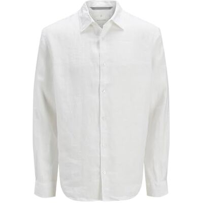 JACK & JONES Jprcclawrence Linne L/S Shirt Sn, Ljus vit, XXL JACK & JONES Jprcclawrence Linne L/S Shirt Sn, Ljus vit, XXL