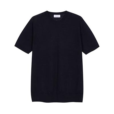 Diana Studio Rakad T-shirt i 100% linne, kortärmad tröja, herr, avslappnad passform, Svart, L Diana Studio Rakad T-shirt i 100% linne, kortärmad tröja, herr, avslappnad passform, Svart, L