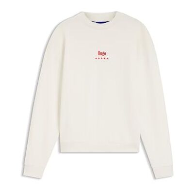 HUGO Sweatshirt för män, Öppen vit 121, M HUGO Sweatshirt för män, Öppen vit 121, M