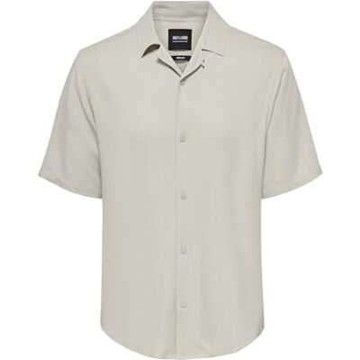 Only & Sons Onsdash Life Reg Solid Visc Res Ss skjorta skjorta, Silverfoder, L Only & Sons Onsdash Life Reg Solid Visc Res Ss skjorta skjorta, Silverfoder, L