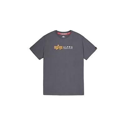 Alpha Industries Alpha Label T-tröja för män, Greyblack, XXL Alpha Industries Alpha Label T-tröja för män, Greyblack, XXL