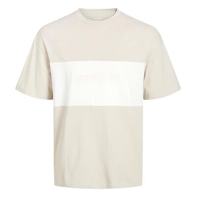 JACK & JONES Jjelegacy Blocking Tee Ss O-Neck Noos T-shirt, Månstrål/detalj: blockering, L JACK & JONES Jjelegacy Blocking Tee Ss O-Neck Noos T-shirt, Månstrål/detalj: blockering, L