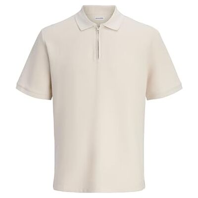 JACK & JONES Jjeaustin Zip Polo Ss Noos Pls – plus size, Moonbeam, 3XL JACK & JONES Jjeaustin Zip Polo Ss Noos Pls – plus size, Moonbeam, 3XL