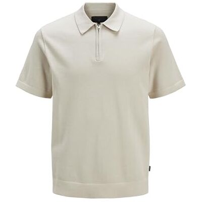 JACK & JONES Jprblamilano Spring Knit Polo Ss Sn, Silverfoder, M JACK & JONES Jprblamilano Spring Knit Polo Ss Sn, Silverfoder, M