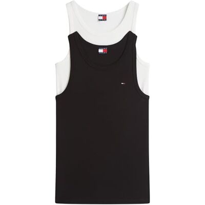 Tommy Jeans herr TJM XSLIM 2PCK RIB TANK EXT andra t-shirts, Multi, XXL, Multi (Ecru/svart), XXL Tommy Jeans herr TJM XSLIM 2PCK RIB TANK EXT andra t-shirts, Multi, XXL, Multi (Ecru/svart), XXL