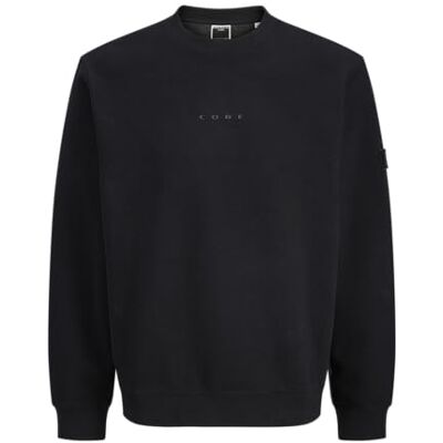 JACK & JONES Jcopoint Sweat Badge Crew Neck Bf, svart, XXL JACK & JONES Jcopoint Sweat Badge Crew Neck Bf, svart, XXL