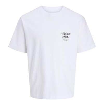 JACK & JONES Jornorrebro Typo Tee Ss Crew Neck Noos, Ljus vit, XL JACK & JONES Jornorrebro Typo Tee Ss Crew Neck Noos, Ljus vit, XL