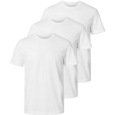 SELECTED HOMME T-shirt för män (3-pack), Ljus vit, S SELECTED HOMME T-shirt för män (3-pack), Ljus vit, S