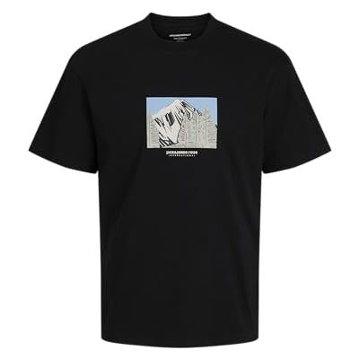 JACK & JONES JACK&JONES Jorportland Lino Front Tee Ss Crew Neck, svart, L JACK & JONES JACK&JONES Jorportland Lino Front Tee Ss Crew Neck, svart, L