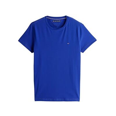 Tommy Hilfiger herr stretch slim fit t-shirt MW0MW10800 S/S t-shirt, blå, S, Blå (kil blå), S Tommy Hilfiger herr stretch slim fit t-shirt MW0MW10800 S/S t-shirt, blå, S, Blå (kil blå), S