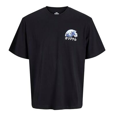JACK & JONES Jorfuji Tee Ss Crew Neck Tg, svart, M JACK & JONES Jorfuji Tee Ss Crew Neck Tg, svart, M