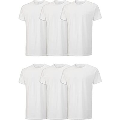 Fruit of the Loom mäns Stay Tucked Crew T-Shirt underkläder (förpackning med 6), Vanlig – 6-pack vit, L Fruit of the Loom mäns Stay Tucked Crew T-Shirt underkläder (förpackning med 6), Vanlig – 6-pack vit, L