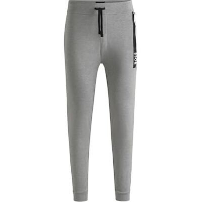 Boss herr autentiska byxor joggingbyxor av bomullsterry med randigt tryck, 33 medium grå, M Boss herr autentiska byxor joggingbyxor av bomullsterry med randigt tryck, 33 medium grå, M