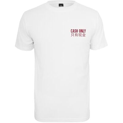 Tee Män Cash Only T-shirt vit M Tee Män Cash Only T-shirt vit M