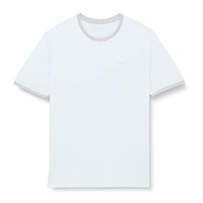 Teddy Smith The-Tee MC T-shirt för män casual, Vitt och blått, XS Teddy Smith The-Tee MC T-shirt för män casual, Vitt och blått, XS