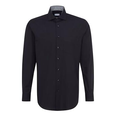 Seidensticker Silkesdekal herr regular fit långärmad poplin skjorta, svart, 41 Seidensticker Silkesdekal herr regular fit långärmad poplin skjorta, svart, 41