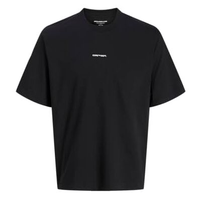 JACK & JONES Jcocover Script Back Tee Ss Crew Neck, svart, S JACK & JONES Jcocover Script Back Tee Ss Crew Neck, svart, S