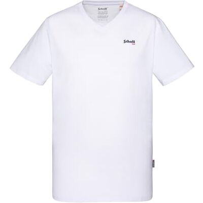 Schott NYC Brode Schot v-ringad T-shirt, TSCASUALV, Vitt och blått, 3XL Schott NYC Brode Schot v-ringad T-shirt, TSCASUALV, Vitt och blått, 3XL