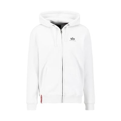 Alpha Industries Basic Zip Sl Hoodie För Män White Alpha Industries Basic Zip Sl Hoodie För Män White