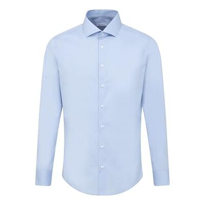 Seidensticker Slim Fit långärmad poplinskjorta för män, Ljusblå, 43 Seidensticker Slim Fit långärmad poplinskjorta för män, Ljusblå, 43