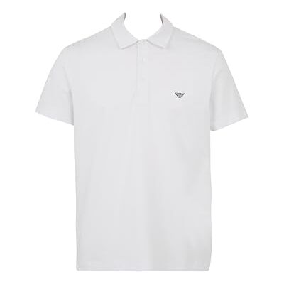 Giorgio Armani Broderad logotyp polo strandkläder vit S, Vitt, S Giorgio Armani Broderad logotyp polo strandkläder vit S, Vitt, S