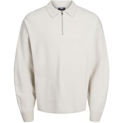 JACK & JONES JCORYKER Knit LS Polo, Moonbeam, M JACK & JONES JCORYKER Knit LS Polo, Moonbeam, M