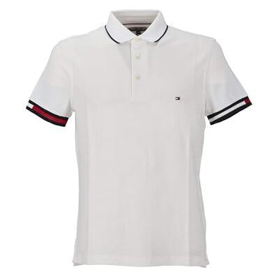 Tommy Hilfiger herr FLAG CUFF SLIM FIT POLO MW0MW38458 S/S Polo, vit, S, Vit (vit), S Tommy Hilfiger herr FLAG CUFF SLIM FIT POLO MW0MW38458 S/S Polo, vit, S, Vit (vit), S