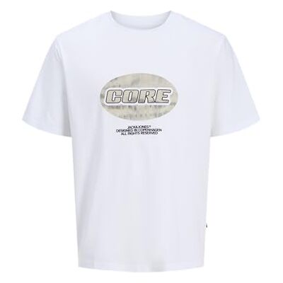 JACK & JONES Jcolido AOP Front Print Tee Ss Cre Pls, Ljus vit, 5XL JACK & JONES Jcolido AOP Front Print Tee Ss Cre Pls, Ljus vit, 5XL
