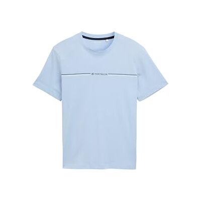 TOM TAILOR T-shirt för män med logotryck av ekologisk bomull, 21068 – Light Powder Blue, XS TOM TAILOR T-shirt för män med logotryck av ekologisk bomull, 21068 – Light Powder Blue, XS