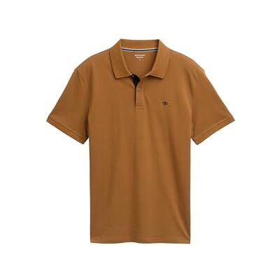 TOM TAILOR Basic Piqué pikétröja för män, 25985 – Djup konjak, S TOM TAILOR Basic Piqué pikétröja för män, 25985 – Djup konjak, S