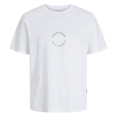 JACK & JONES Jorbillyburg Minimal Tee Ss Crew Neck, Ljus vit, M JACK & JONES Jorbillyburg Minimal Tee Ss Crew Neck, Ljus vit, M