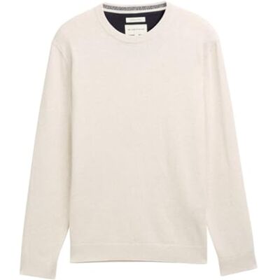 TOM TAILOR herrtröja, 38677 – Mjuk smörkräm-melange, XL TOM TAILOR herrtröja, 38677 – Mjuk smörkräm-melange, XL