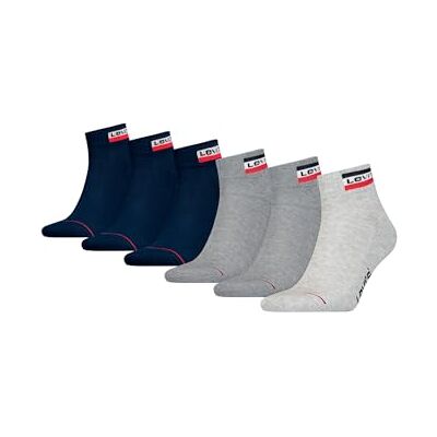 Levi's Quarter (paket med 6), Grå/klänning blues kombo, 35.5-37.5 EU Levi's Quarter (paket med 6), Grå/klänning blues kombo, 35.5-37.5 EU