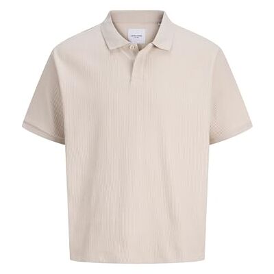 JACK & JONES Jjeharrison strukturpolo Ss Sn, Moonbeam, XL JACK & JONES Jjeharrison strukturpolo Ss Sn, Moonbeam, XL