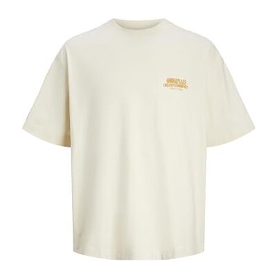 JACK & JONES T-shirt med tryck för män, Antik vit, M JACK & JONES T-shirt med tryck för män, Antik vit, M