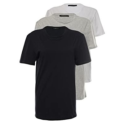 Trendyol Herr flerfärgad herr basic slim fit 100% bomull 3-pack cykel krage kort t-shirt, multifärg, XL Trendyol Herr flerfärgad herr basic slim fit 100% bomull 3-pack cykel krage kort t-shirt, multifärg, XL