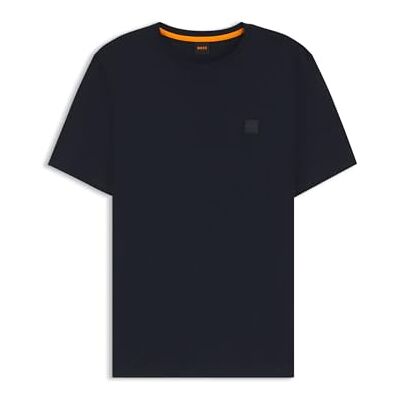 Boss Herr Tales T-shirt i bomullströja med logotypmärke, Mörkblå404, L Boss Herr Tales T-shirt i bomullströja med logotypmärke, Mörkblå404, L