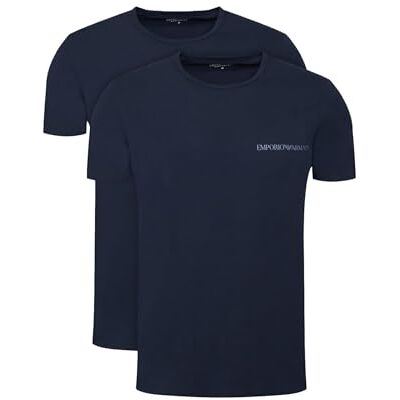 Giorgio Armani Man's CORE Logoband 2-pack rund hals t-shirt blå XL normal passform, BLÅ, XL Giorgio Armani Man's CORE Logoband 2-pack rund hals t-shirt blå XL normal passform, BLÅ, XL