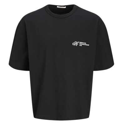 JACK & JONES Jorcorfu Emb Tee Ss Crew Neck, svart, M JACK & JONES Jorcorfu Emb Tee Ss Crew Neck, svart, M