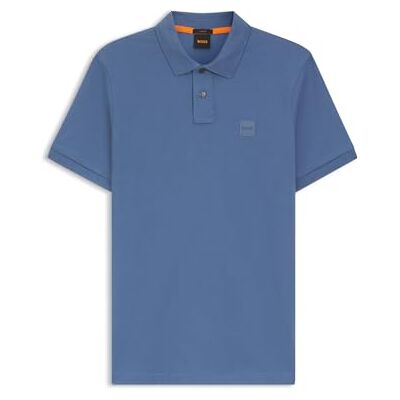Boss Herr passagerare stretch-bomull slim-fit pikétröja med logotyplapp, Öppen blå, XXL Boss Herr passagerare stretch-bomull slim-fit pikétröja med logotyplapp, Öppen blå, XXL