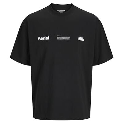 JACK & JONES Jcoinfinity Placement Tee Ss Crew Neck, svart, L JACK & JONES Jcoinfinity Placement Tee Ss Crew Neck, svart, L
