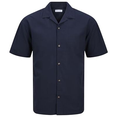 JACK & JONES skjorta för män, avslappnad passform, skjorta, marinblå blazer, XS JACK & JONES skjorta för män, avslappnad passform, skjorta, marinblå blazer, XS